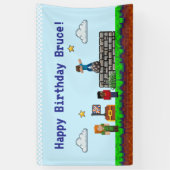 Game On! Pixel-Block-Spiel-Geburtstag Banner (Vertikal)