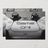 "Game ON!" PlayStation-Party Einladung (Vorne/Hinten)