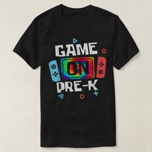Game On PreK Back to School Gefärbte Krawatte Vide T-Shirt (Design vorne)