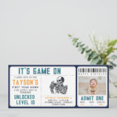 Game On Skull - Video Game Birthday Party Einladung (Stehend Vorderseite)