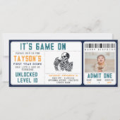 Game On Skull - Video Game Birthday Party Einladung (Vorderseite)