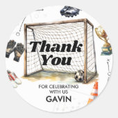 Game On Soccer Birthday Party Runder Aufkleber (Vorderseite)