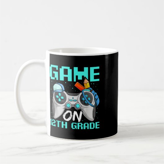Game On Twelfth Grade Shirts, Funny Gamer Boy Back Kaffeetasse (Links)