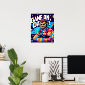 Game On Vater Couch Gaming Digital Print Poster (Heimbüro)