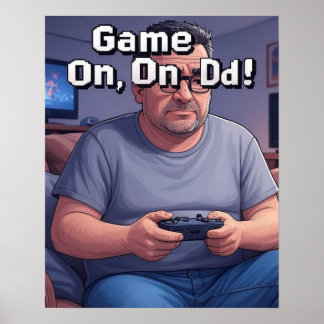 Game On Vater Couch Gaming Poster