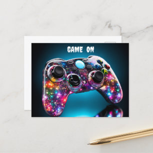 Game On Vibranter Fernbedienung  Postkarte