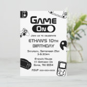 Game On Video Game Geburtstagseinladung Einladung (Stehend Vorderseite)