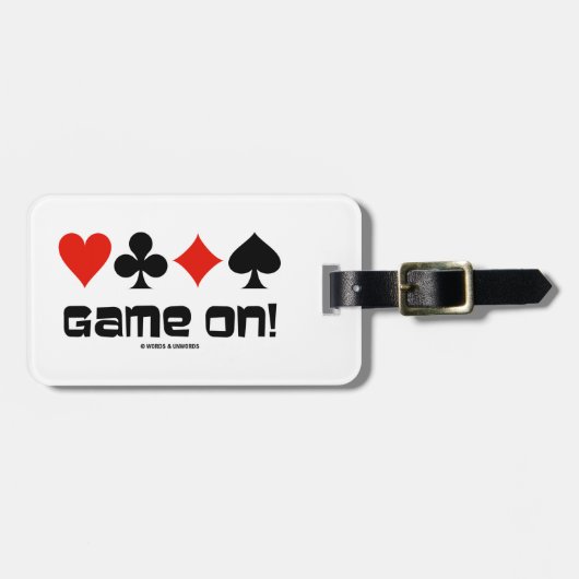 Game On! (Vier Card-Anzug) Gepäckanhänger (Vorderseite horizontal)