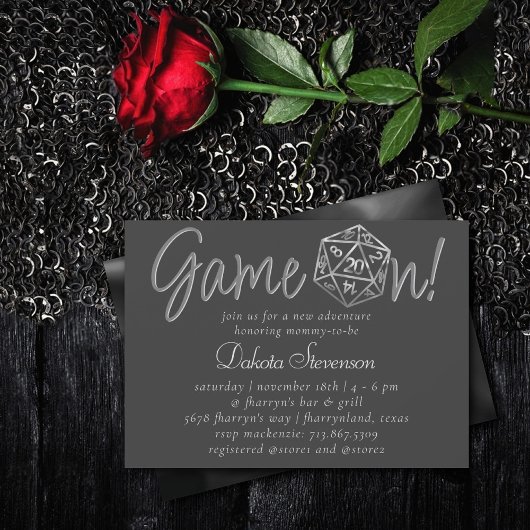 Game On Wird Fantasy Tabop Retro Gamer Dice Einladung