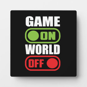 Game On, World Off - Funny Video Gamer, Gaming Fotoplatte