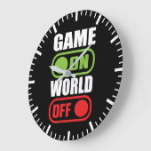 Game On, World Off - Funny Video Gamer, Gaming Große Wanduhr (Winkel)