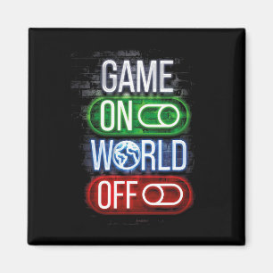 Game On World Off für Jungs und Männer Magnet