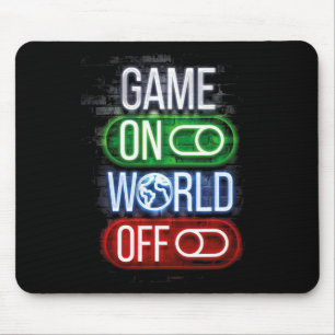 Game On World Off für Jungs und Männer Mousepad