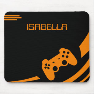 Game Orange Modern Gaming Personalisierter Name Mousepad