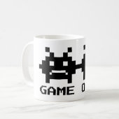GAME OVER 8-Bit-Pixel-Kunst-Tasse für Hochzeitspaa Kaffeetasse (Vorderseite Links)