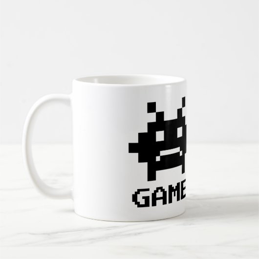GAME OVER 8-Bit-Pixel-Kunst-Tasse für Hochzeitspaa Kaffeetasse (Links)