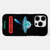 'Game Over' Alien Flying UFO-Raumschiff, Pixel Art Case-Mate iPhone Hülle (Rückseite (Horizontal))