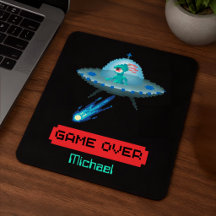 'Game Over' Alien Flying UFO-Raumschiff, Pixel Art
