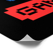 'Game Over' Alien Flying UFO-Raumschiff, Pixel Art Poster (Ecke)