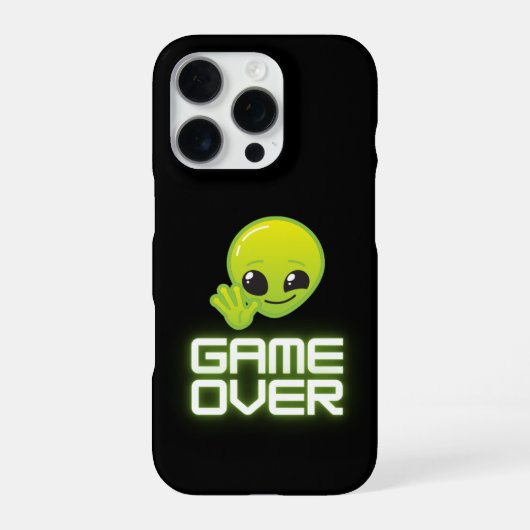 Game Over Alien – Gamer Vibe iPhone Hülle (Rückseite)