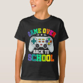 Game Over Back to School – Funny Gamer T-Shirt (Vorderseite)
