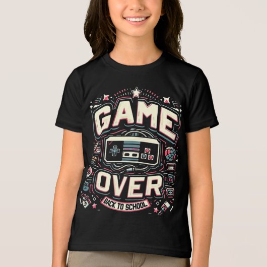 Game Over, Back to School: Retro Console Tri-Blend Shirt (Vorderseite)