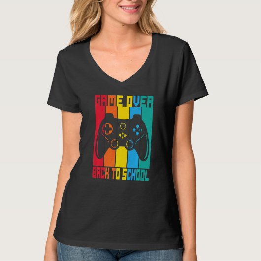 Game Over Back To School Sunset Student Game Contr T-Shirt (Vorderseite)