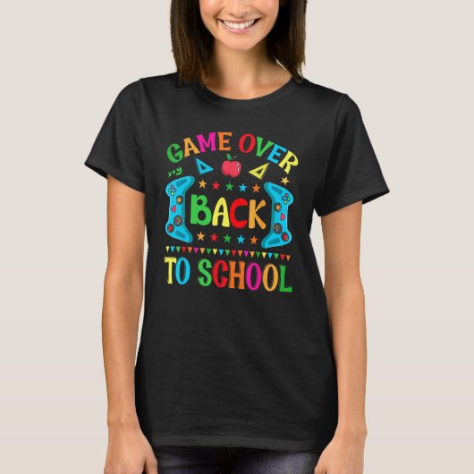 Game Over Back To School Video Game Leveled Up Boy T-Shirt (Vorderseite)