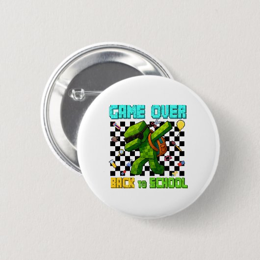 Game Over CK zu School Gamer Funny Kids First Day Button (Vorne & Hinten)