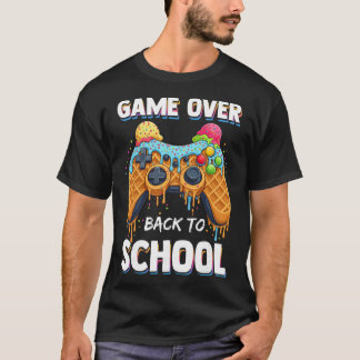 Game Over Ck Zur Schule Lustige Waffel Gamer  T-Shirt