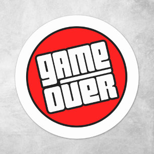 Game Over - Computer-Spieler Runder Aufkleber