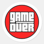 Game Over - Computer-Spieler Runder Aufkleber (Vorderseite)