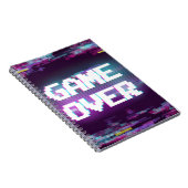 Game Over Concept Illustration mit Glitch Effekt. Notizblock (Rechte Seite)