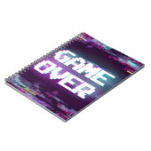 Game Over Concept Illustration mit Glitch Effekt. Notizblock (Linke Seite)