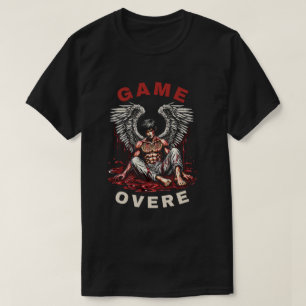 Game Over Dunkle Engelsflügel Gamer T-Shirt
