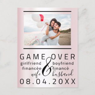 Game Over Dünne Lustige Hochzeitseinladung Paar Fo Postkarte