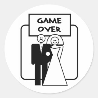 "Game Over"-Ehe Runder Aufkleber