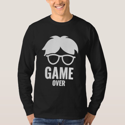 Game Over Funny Gamer Nerd Gaming  Discreet Small T-Shirt (Vorderseite)