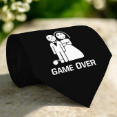 Game Over Funny Wedding Saying Black And White Krawatte