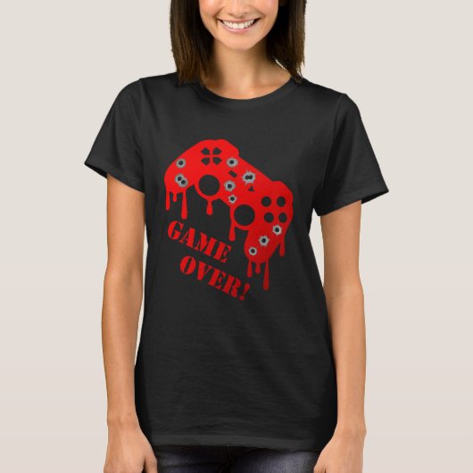 Game Over Gamer Player Console Video Games Player T-Shirt (Vorderseite)
