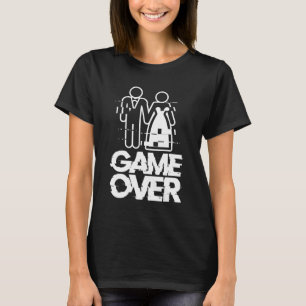 Game Over Glitch Braut Bräutigam Lustige Hochzeit  T-Shirt