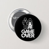 Game Over Glitch Bride Groom Funny Wedding Button (Vorne & Hinten)