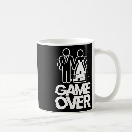 Game Over Glitch Bride Groom Funny Wedding Kaffeetasse (Rechts)