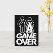 Game Over Glitch Bride Groom Funny Wedding Karte (Gelbe Blume)