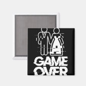 Game Over Glitch Bride Groom Funny Wedding Magnet (Vorderseite/Rückseite)