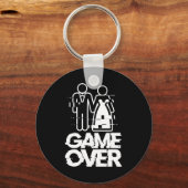 Game Over Glitch Bride Groom Funny Wedding Schlüsselanhänger (Vorderseite)