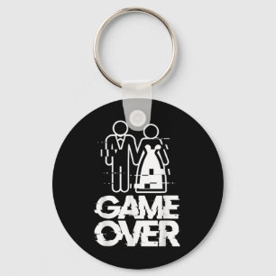Game Over Glitch Bride Groom Funny Wedding Schlüsselanhänger
