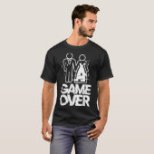 Game Over Glitch Bride Groom Funny Wedding T-Shirt (Vorne ganz)