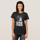 Game Over Glitch Bride Groom Funny Wedding T-Shirt (Vorne ganz)