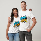 Game Over Graffiti Design – Blaue und Orange Straß T-Shirt (Unisex)